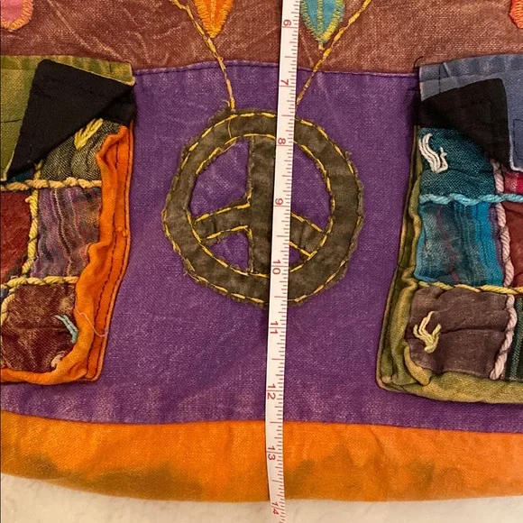 Rising International Red and Pink Patchwork Shoulder Bag - Picture 15 of 16